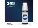 Lahvička akrylové barvy AK Interactive 3GEN AK11201 kobaltová modř 17 ml