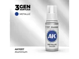 Lahvička akrylové metalické barvy AK Acrylics 3GEN AK11207 hliníková, 17 ml