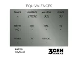Lahvička akrylové barvy AK Acrylics 3GEN AK11211 mastná ocel (Oily Steel) 17 ml — obrázek 2