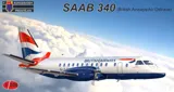 Krabice stavebnice Kovozávody Prostějov KPM2002 SAAB 340 v měřítku 1/200