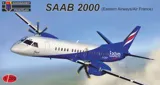 Krabice plastikové stavebnice Kovozávody Prostějov KPM2004 SAAB 2000 v měřítku 1/200