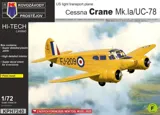 Krabice plastikové stavebnice Kovozávody Prostějov 1/72 Cessna Crane Mk.Ia / UC-78 HI-TECH Limited