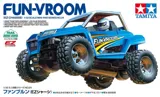 Krabice motorové stavebnice Tamiya 19024 Fun-Vroom EZ Mini 4WD s terénní bugiinou