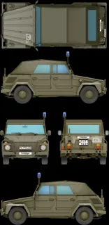Krabice stavebnice Das Werk DW35045 Kurierwagen Typ 181 s modrým majákem v měřítku 1/35 — obrázek 7