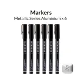 Metalické markery Gaahleri Metallic Series 45114 Aluminium GM-MS01, balení 6 kusů