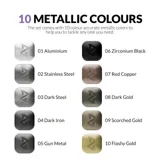 Sada metalických markerů Gaahleri Metallic Series 42328, deset fixů s barevnými víčky — obrázek 3