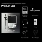 Sada Gaahleri TurboX Mini 47606 – stolní kompresor s digitálním displejem a airbrush Seeker 03 s hadicí — obrázek 2