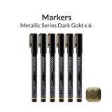 Balení šesti metalických markerů Gaahleri Metallic Series 45183 tmavě zlatá GM-MS08