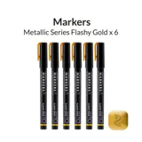 Metalické markery Gaahleri 45206 Metallic Series zářivá zlatá GM-MS10, balení 6 ks