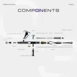 Dvoučinný airbrush Gaahleri Premium Series GHPM-Mobius 0,3 mm s horní nádobkou 10 ml — obrázek 10