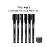 Metalické markery Gaahleri Metallic Series 45152 Gun Metal GM-MS05, balení 6 ks