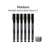 Metalické fixy Gaahleri Metallic Series 45138 tmavá ocel GM-MS03, balení 6 ks