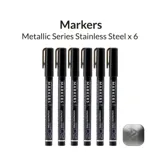 Sada šesti metalických markerů Gaahleri Metallic Series 45121 odstín nerezová ocel GM-MS02