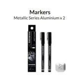 Dva metalické markery Gaahleri Metallic Series 45008 hliníkový odstín Aluminium GM-MS01