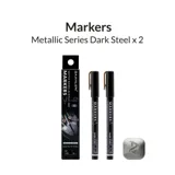 Dva metalické markery Gaahleri Metallic Series 45022 tmavá ocel GM-MS03