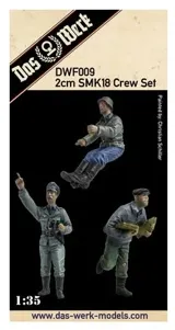 Resinové figurky Das Werk DWF009 obsluha 2cm SMK18 v měřítku 1/35