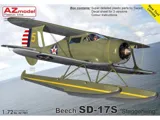 Krabice plastikové stavebnice AZ Model AZ7891 Beech SD-17S Staggerwing v měřítku 1/72