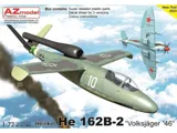 Krabice plastikové stavebnice AZ Model 1/72 Heinkel He 162B-2 Volksjäger 46