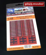 Papírový aršík Plus Model AL4108 Before flight III s předletovými štítky v měřítku 1/48