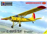 Krabice plastikové stavebnice Kovozávody Prostějov KPM0385 Let L-60S/SF Brigadýr v měřítku 1/72