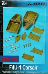 Resinová sada Aires 2024 podvozkové šachty F4U-1A Corsair 1/32 pro stavebnici Trumpeter — obrázek 2