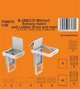 3D tištěná sada CMK P48015 vstupní průlezy se schůdky pro B-25 Mitchell v měřítku 1/48 — obrázek 3