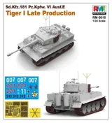 Krabice plastikové stavebnice Rye Field Model RFM5015 Tiger I late production v měřítku 1/35 — obrázek 2