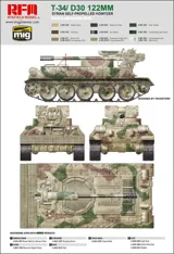 Krabice plastikové stavebnice Rye Field Model 1/35 T-34/D-30 122mm syrská samohybná houfnice — obrázek 5