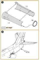 Detailní set Clear Prop CPA48055 – koncová plocha výfuku motoru F-86A v měřítku 1/48 — obrázek 3