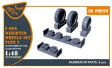 Sada zatížených kol Clear Prop CPA48090 typ 1 pro F-86A v měřítku 1/48