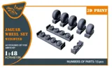 Sada kol Clear Prop CPA48106 v měřítku 1/48 pro Jaguar se zatíženými pneumatikami