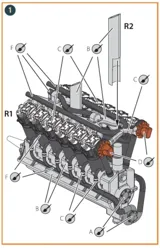 Sada dílů motoru Liberty L-12 z 3D tisku, Clear Prop CPA72086, měřítko 1/72 — obrázek 3