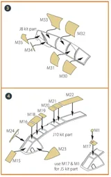 Maskovací sada Clear Prop CPA72116 pro Me-410 v měřítku 1/72, masky ze žlutého kabuki papíru — obrázek 4