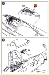 Detailní set Clear Prop CPA72170 rámu otevřeného překrytu kabiny F-86A v měřítku 1/72 — obrázek 3
