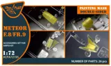 Maskovací sada Clear Prop CPA72195 ze žlutého kabuki papíru pro Meteor F.8/FR.9 v měřítku 1/72