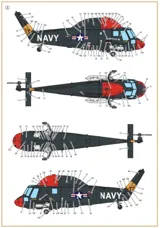 Obtiskový aršík Clear Prop CPD72001 s technickými popisky UH-2/SH-2 Seasprite v měřítku 1/72 — obrázek 3
