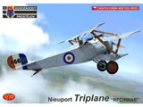 Krabička plastikové stavebnice Kovozávody Prostějov KPM0255 Nieuport Triplane RFC/RNAS v měřítku 1/72