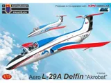 Krabice stavebnice Kovozávody Prostějov KPM0466 Aero L-29A Delfín Akrobat v měřítku 1/72