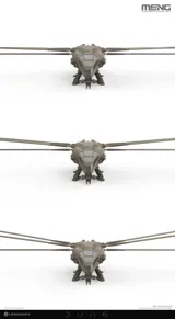 Plastikový model Meng DS-009 Dune Harkonnen Ornithopter v měřítku 1/72 s rozloženými křídly — obrázek 18