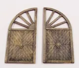 Laserem vyřezávaná dřevěná vrata kulatá Plus Model 431 v měřítku 1/35 pro diorámata