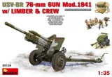 MiniArt 35129 sovětské 76mm dělo USV-BR mod. 1941 s přepravním vozíkem a obsluhou (1/35)