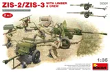 MiniArt 35369 ZIS-2/ZIS-3 s přepravním vozíkem a obsluhou, 2 v 1 (1/35)