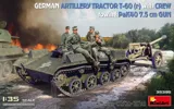 MiniArt 35395 německý dělostřelecký tahač T-60 (r) s kanónem PaK 40 a osádkou (1/35)