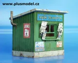 Resinový set Plus Model 1/35 Trafika pro dioráma s fotolepty a barevnými plakáty
