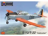 Krabice plastikové stavebnice Kovozávody Prostějov KPM0425 Fokker S-12/T-22 Instructor v měřítku 1/72