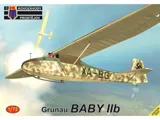 Krabice plastikové stavebnice Kovozávody Prostějov KPM0357 Grunau Baby IIb v měřítku 1/72