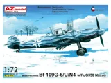 Krabice plastikové stavebnice AZ Model AZ7614 Bf 109G-6/U/N4 s FuG350 Naxos v měřítku 1/72