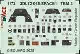 Detailní set Eduard SPACE 3DL72065 TBM-3 1/72 – 3D obtisky a ocelové leptané díly