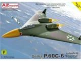 Krabice plastikové stavebnice AZ Model 1/72 Gotha P.60C-6 Raptor Luftwaffe 1946