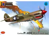 Krabice plastikové stavebnice Kovozávody Prostějov KPM0509 Curtiss P-40E Warhawk v měřítku 1/72